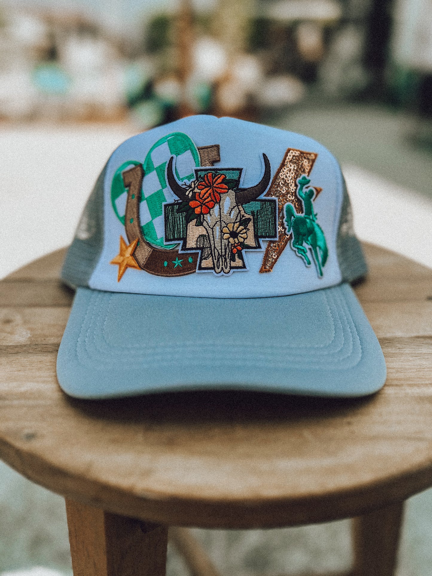 Cowgirl Grey Patched Trucker Hat