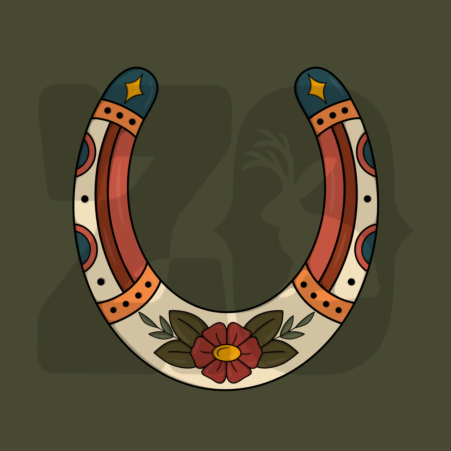 Floral Horseshoe Design