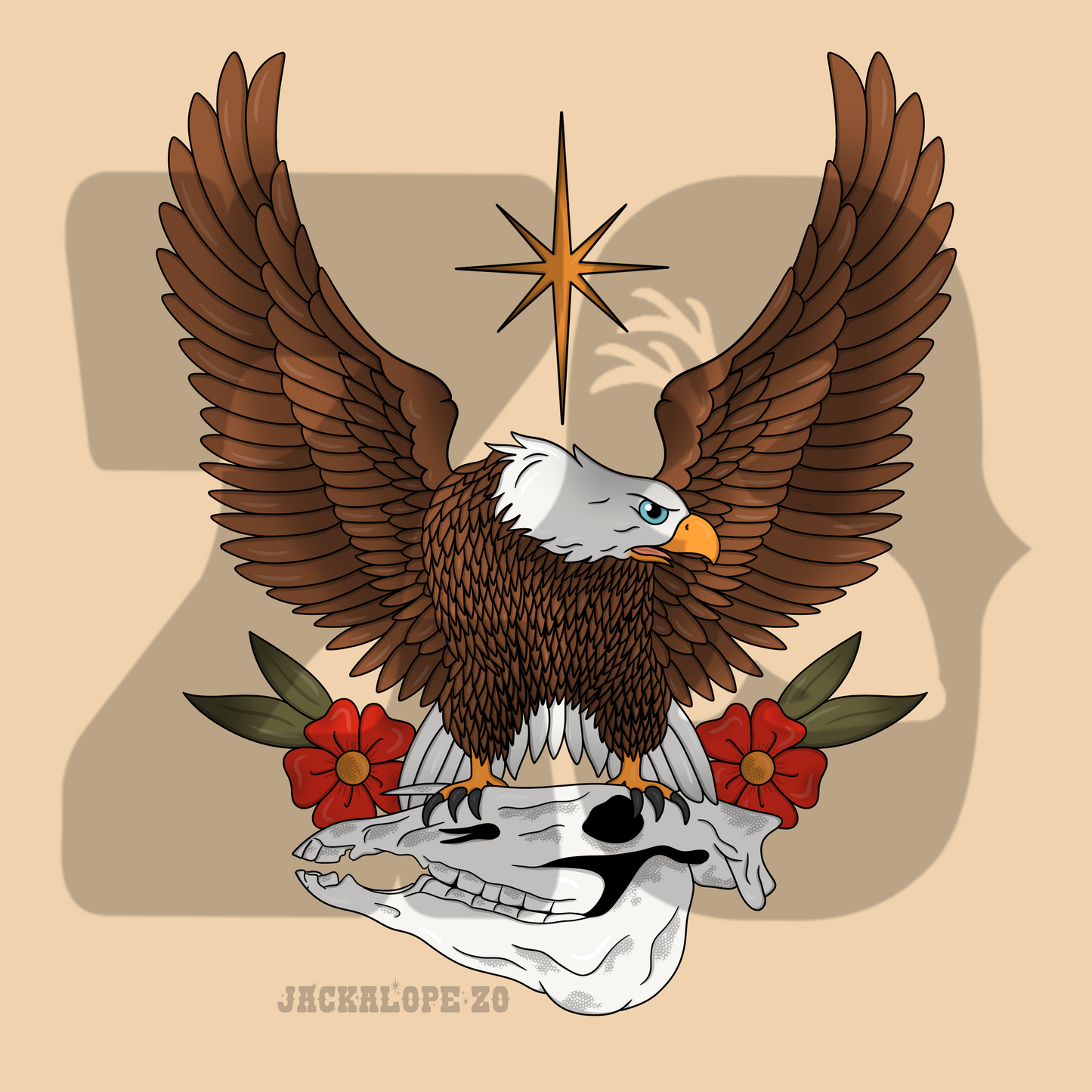 Eagle Horse Skull Design