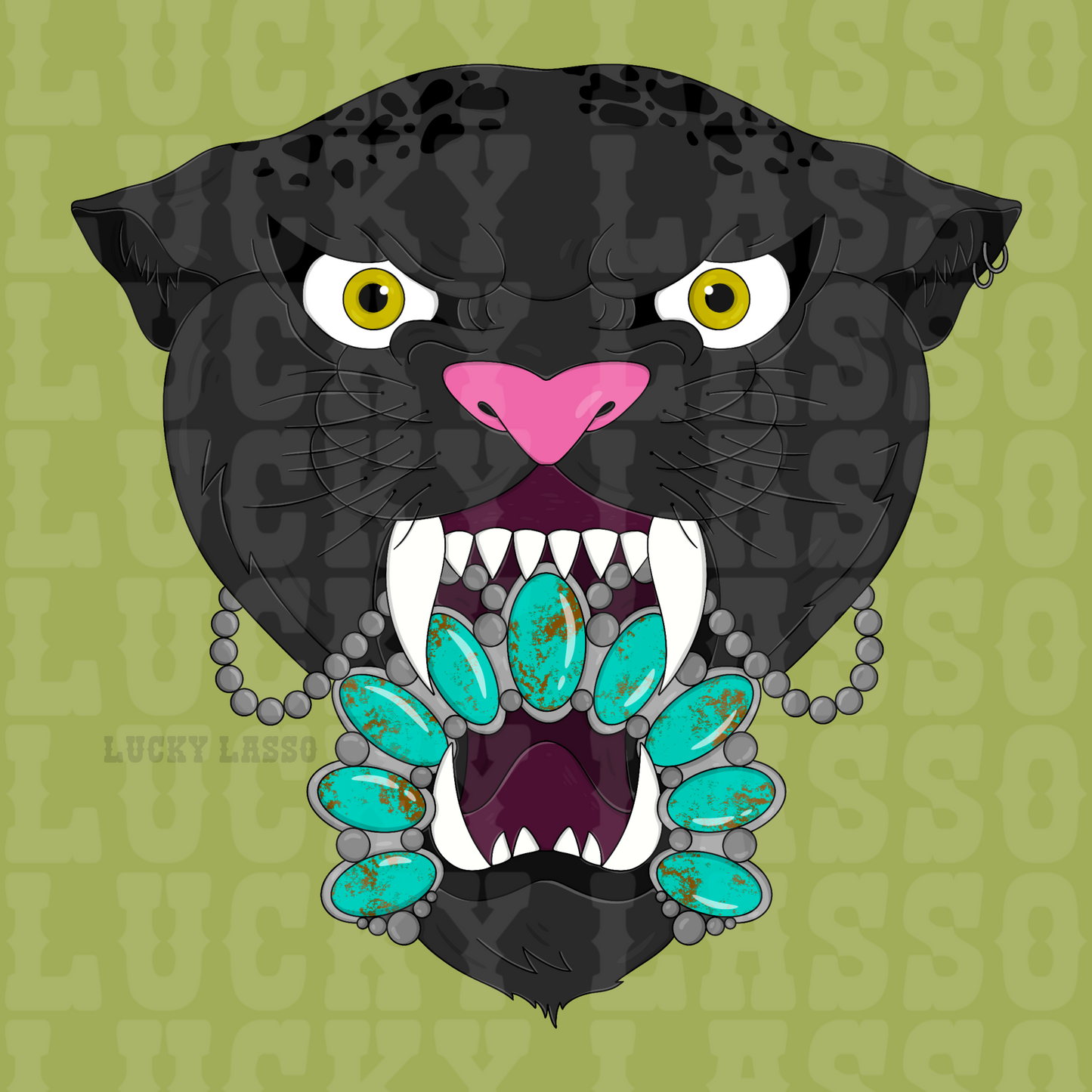 Turquoise Jungle Panther Design