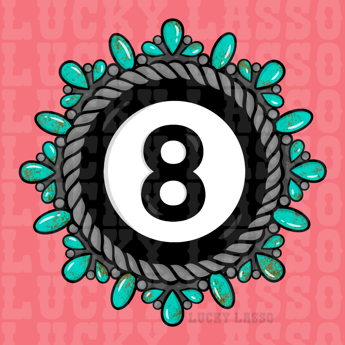 Turquoise 8 Ball Design