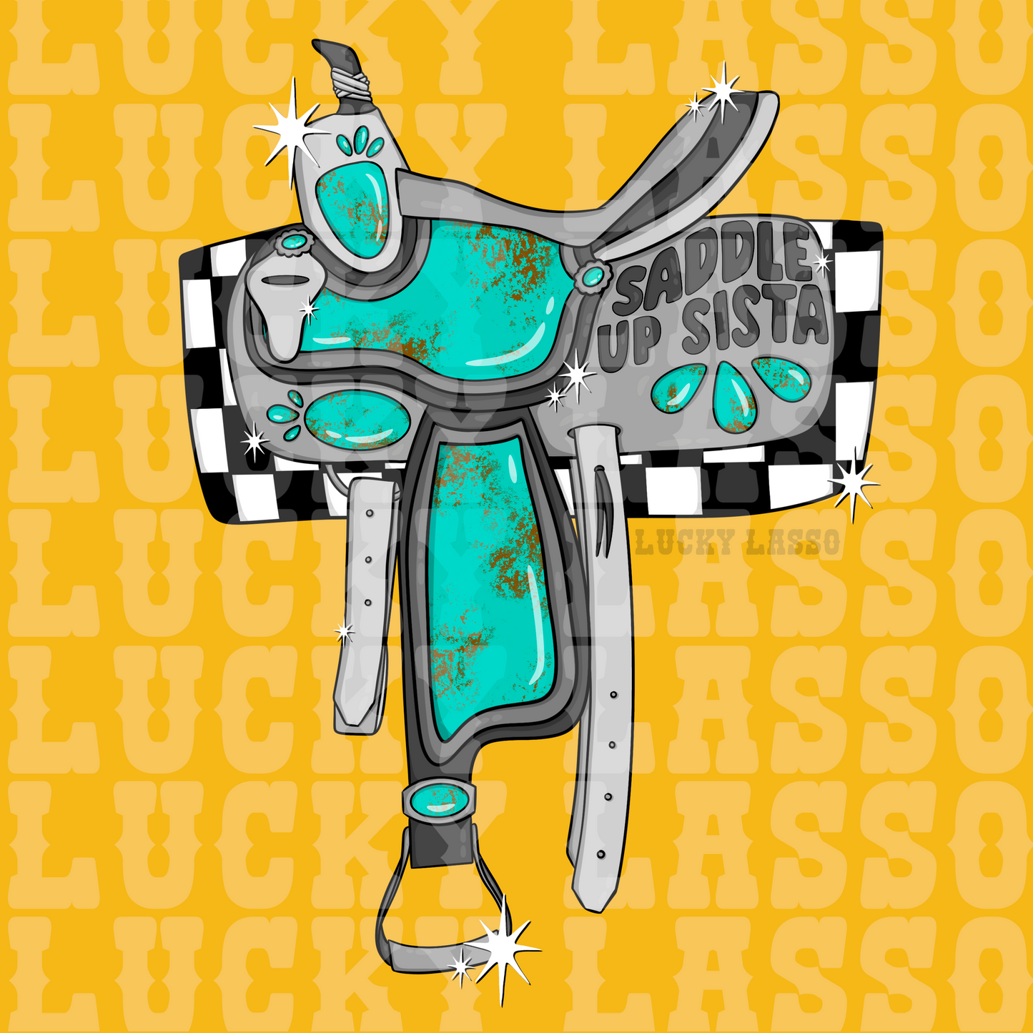 Turquoise ‘Saddle Up Sista’ Design