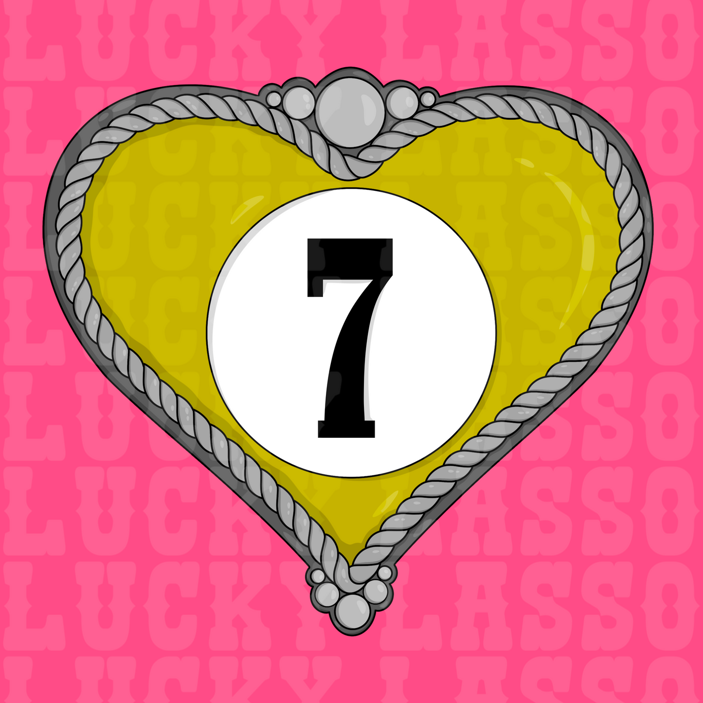Lucky 7 Billiard Heart Design