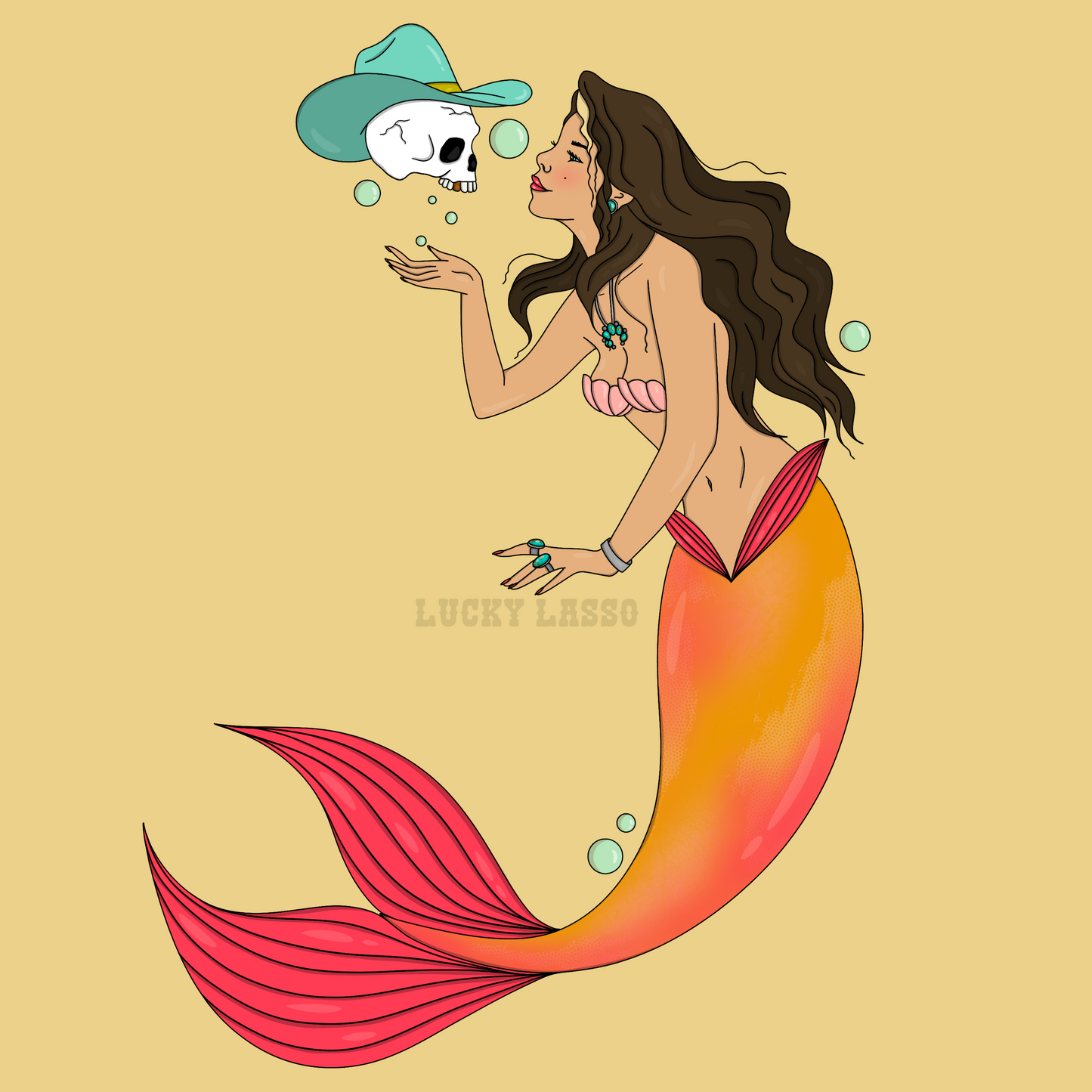 Mermaids Love Cowboys Design
