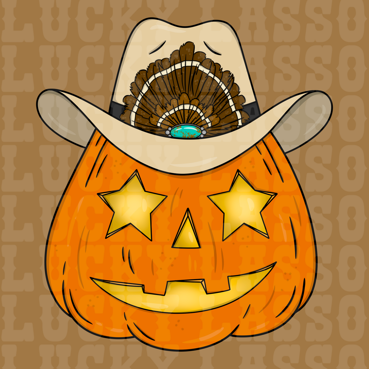 Cowboy Jack O Lantern Design