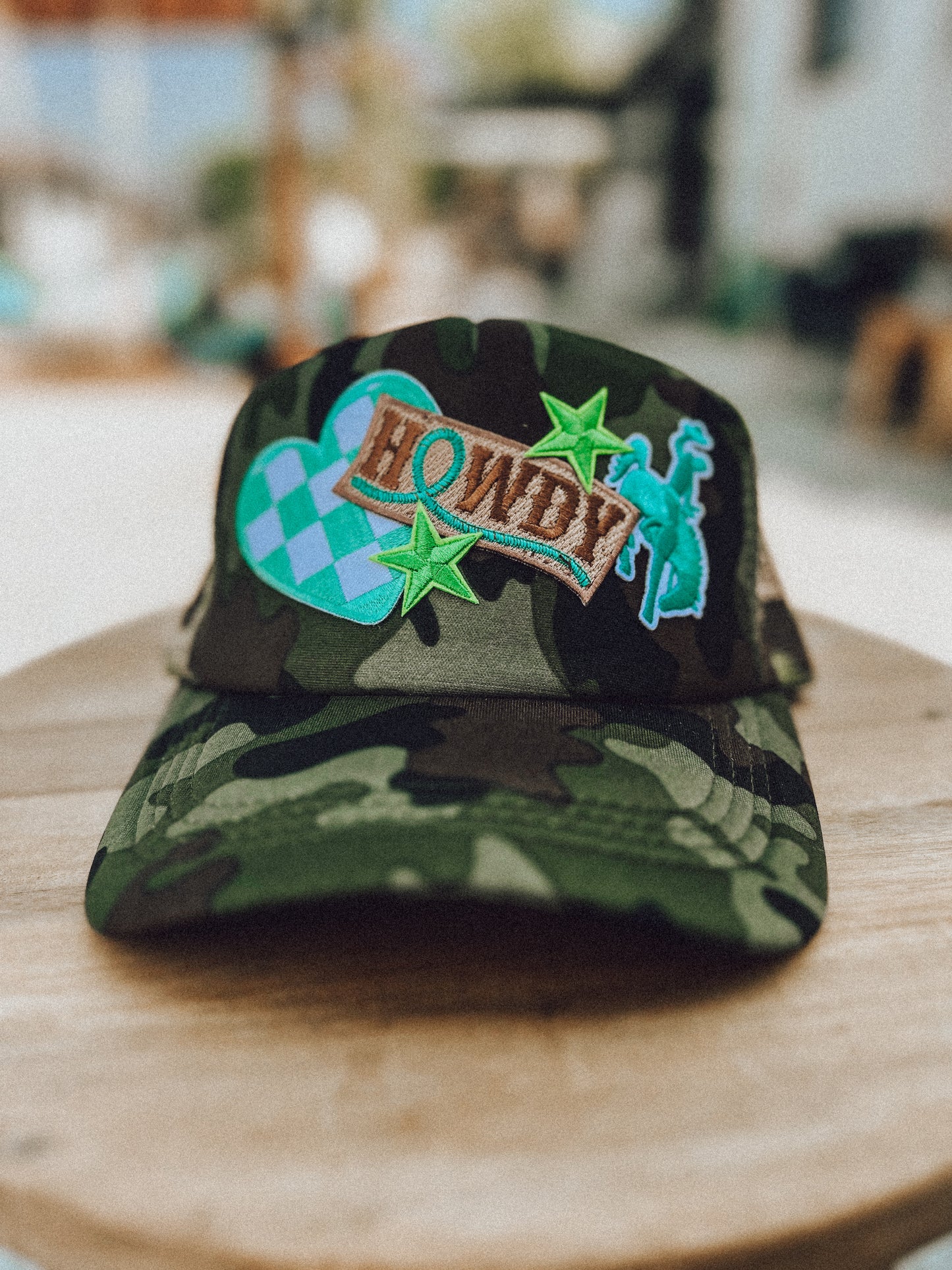Howdy Camo Patched Trucker Hat