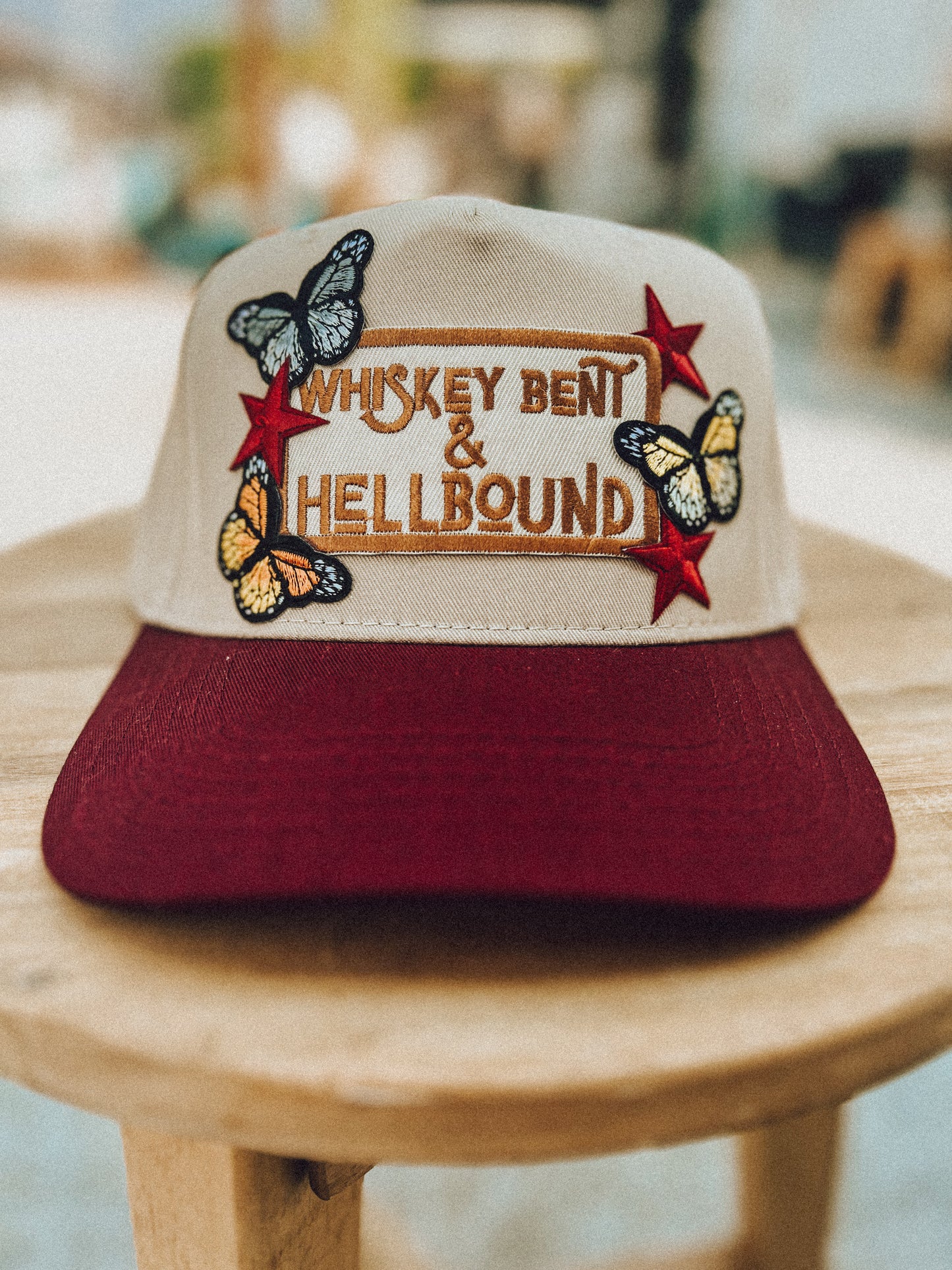 Whiskey Bent Patched Trucker Hat