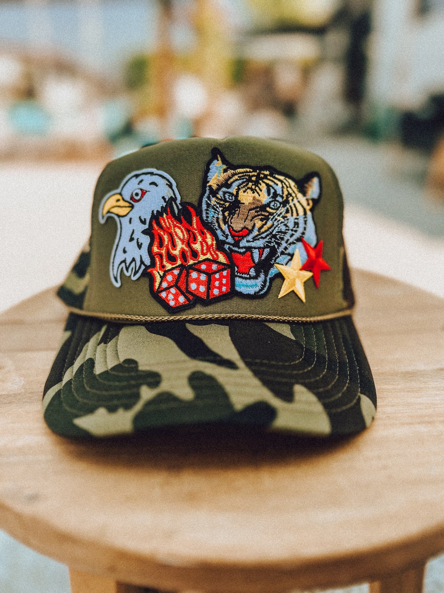 Tiger And Eagle Patched Trucker Hat