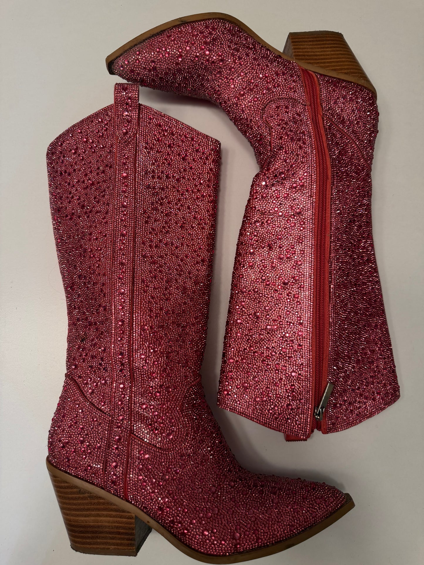 Pink Rhinestone Boots