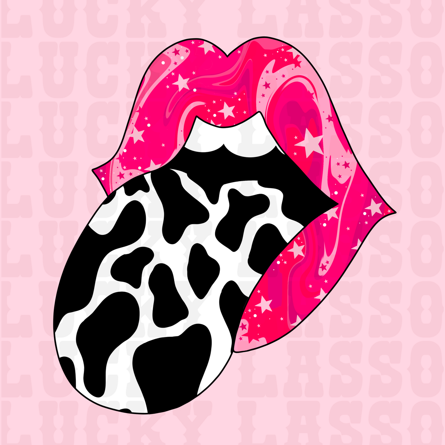 Cow Print Tongue Design