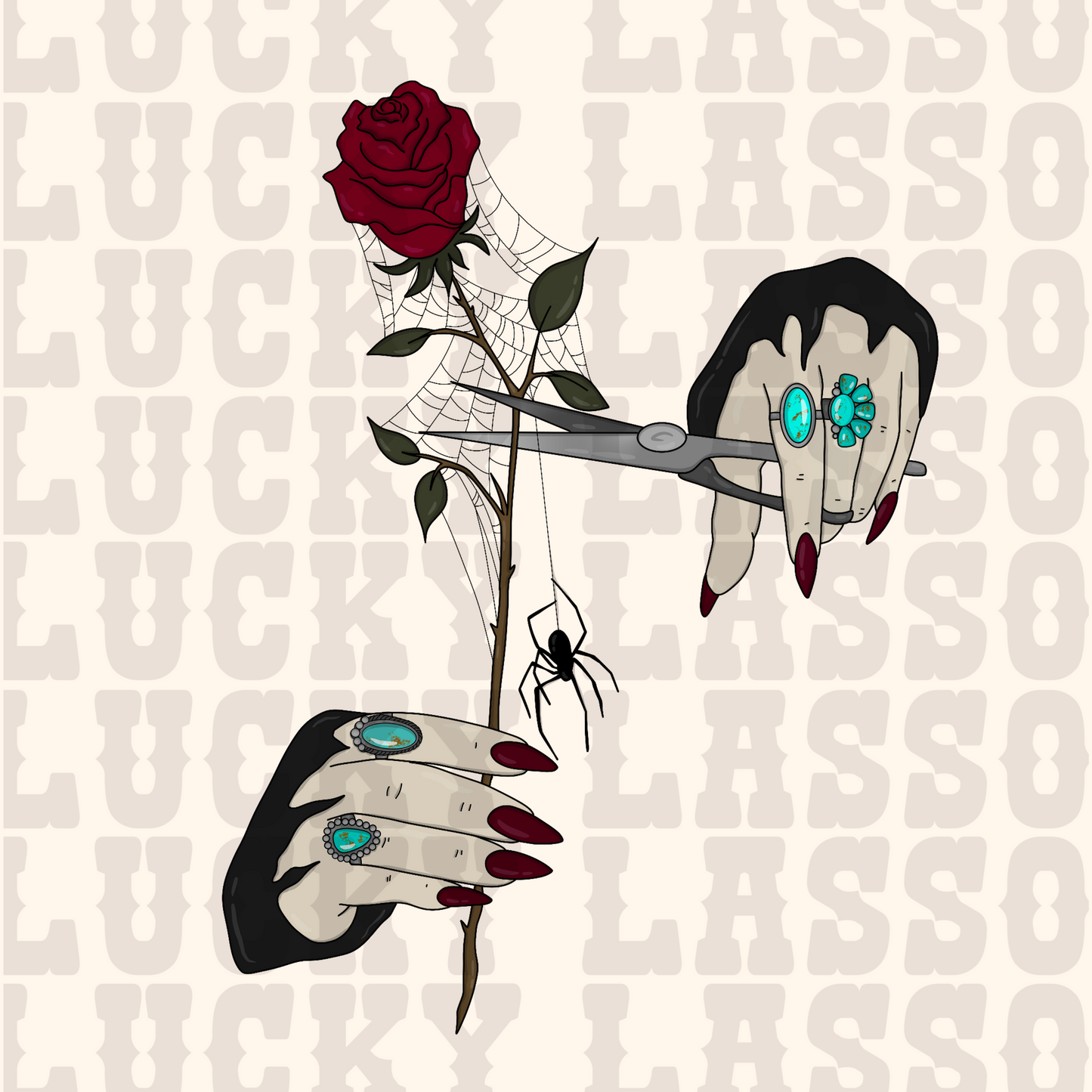 Western Morticia Rose Design