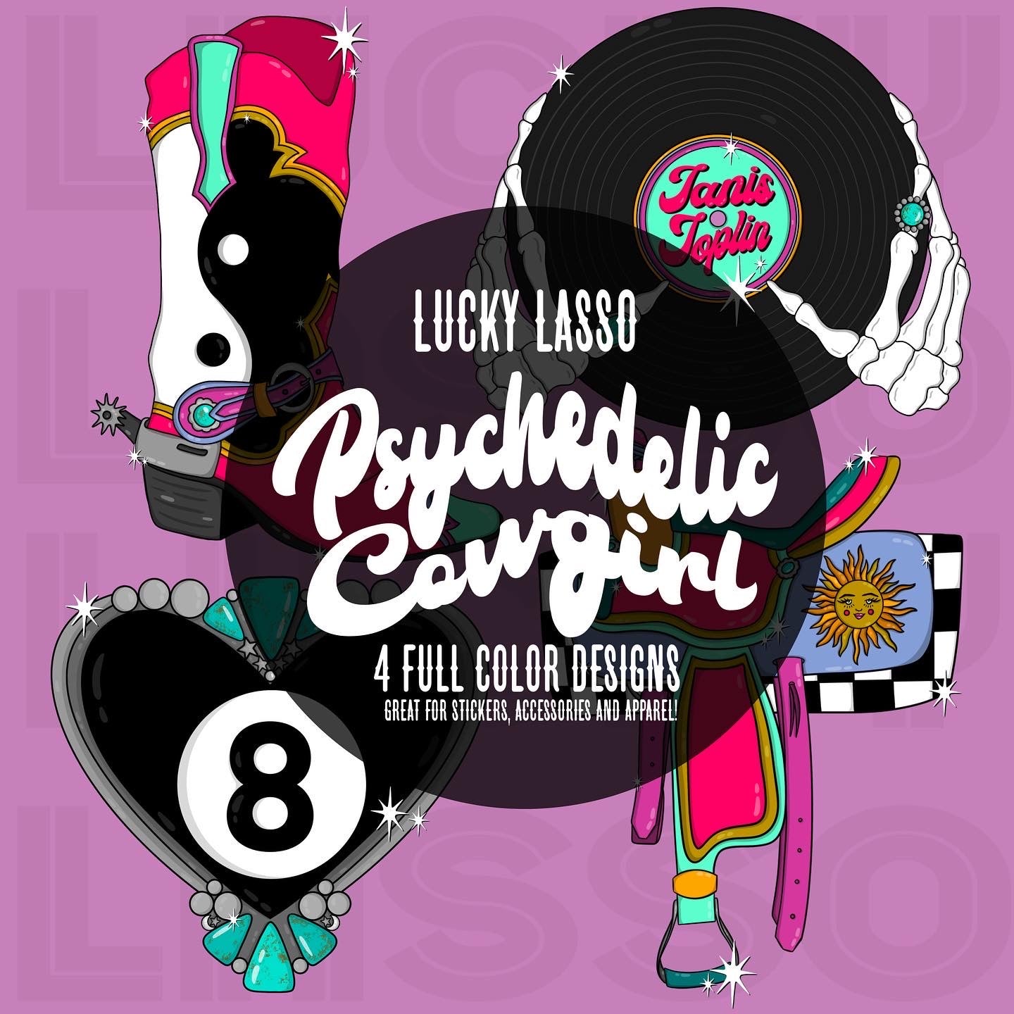Psychedelic Cowgirl Design Bundle