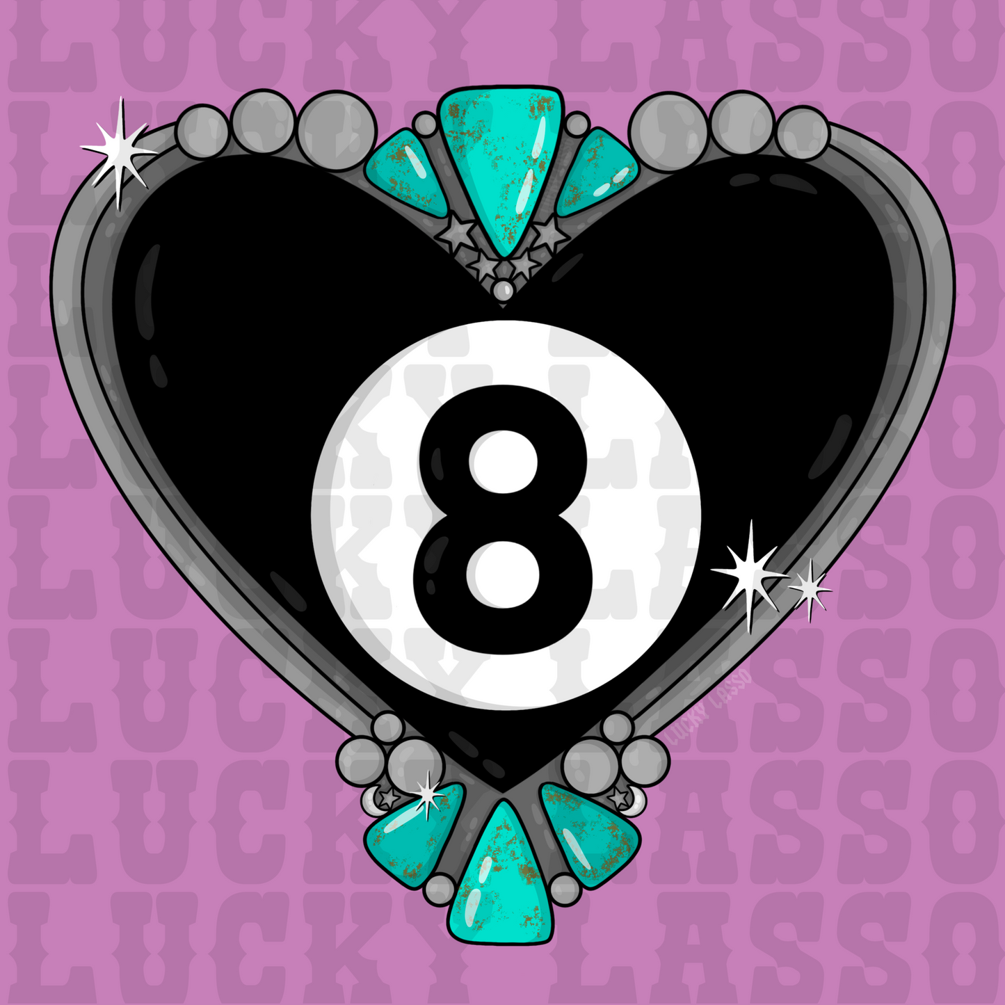 8 Ball Heart Design
