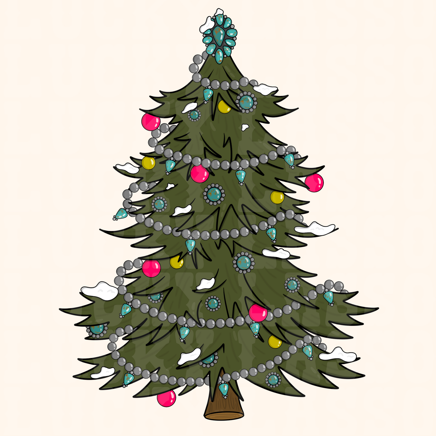 Turquoise Christmas Tree Design