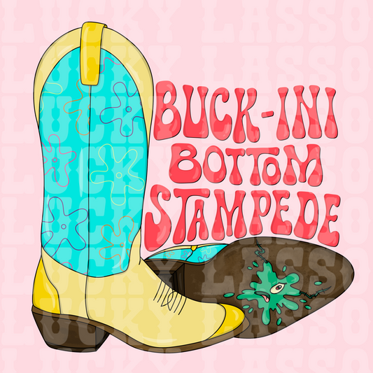 Buck-ini Bottom Stampede Design