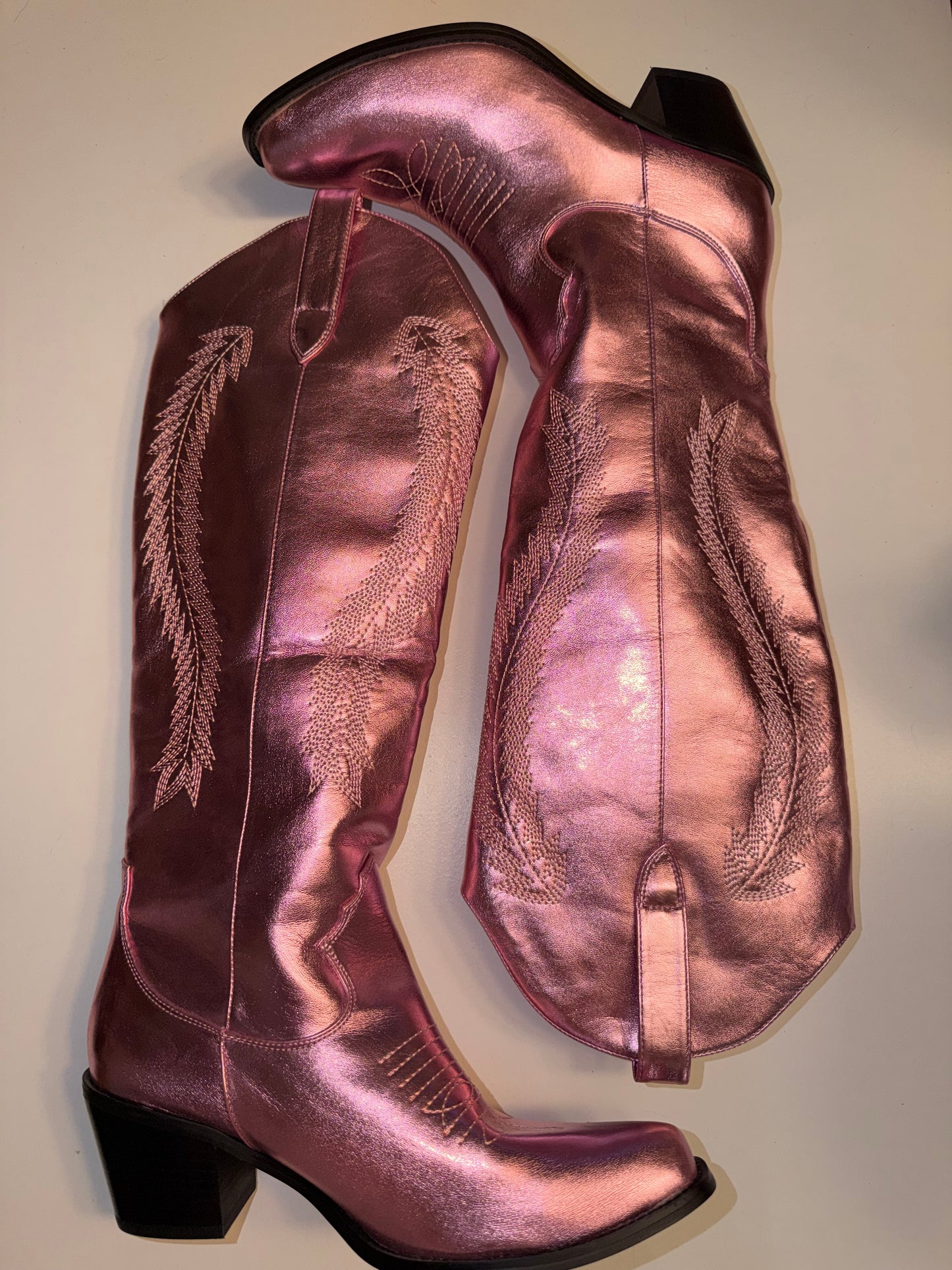 Pink Metallic Boots
