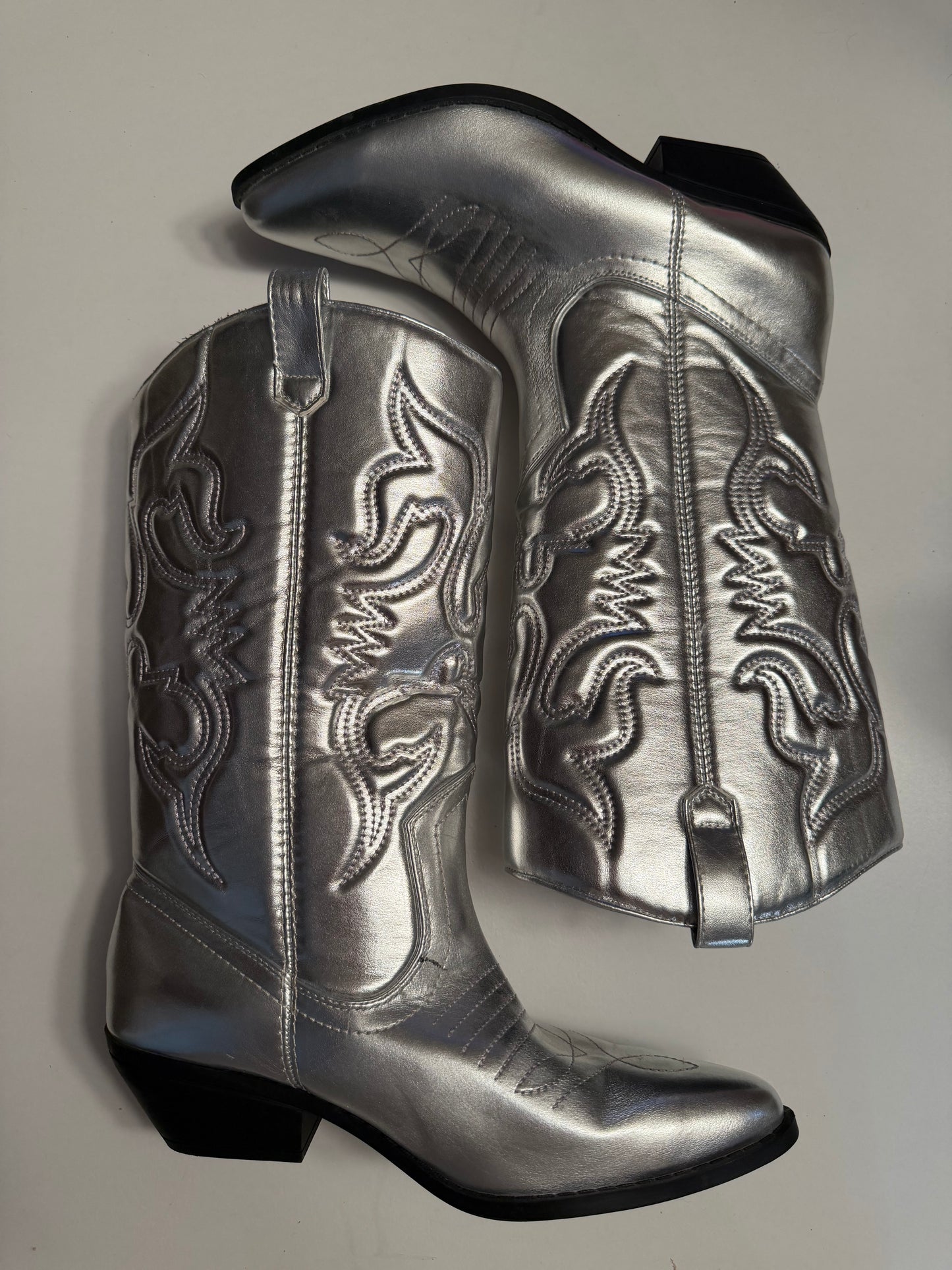 Silver Metallic Boots